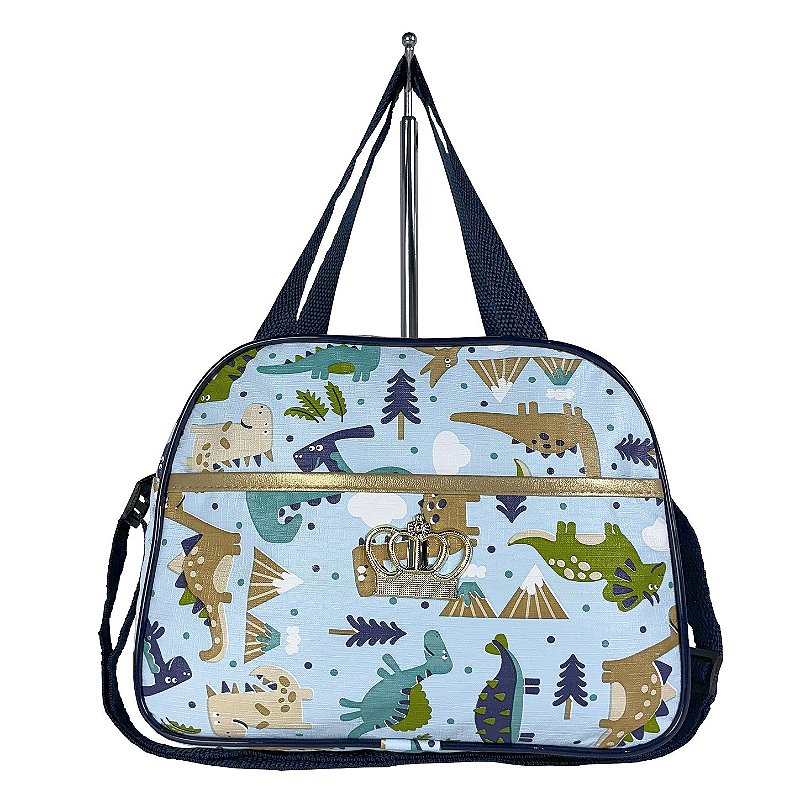 Kit Mala Bolsa Maternidade 3 Peças – Mala Grande, Mala Média e Mochila Dinossauro