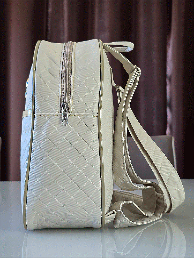 Kit Mala Bolsa Maternidade 3 Peças – Mala Grande, Mala Média e Mochila Bege