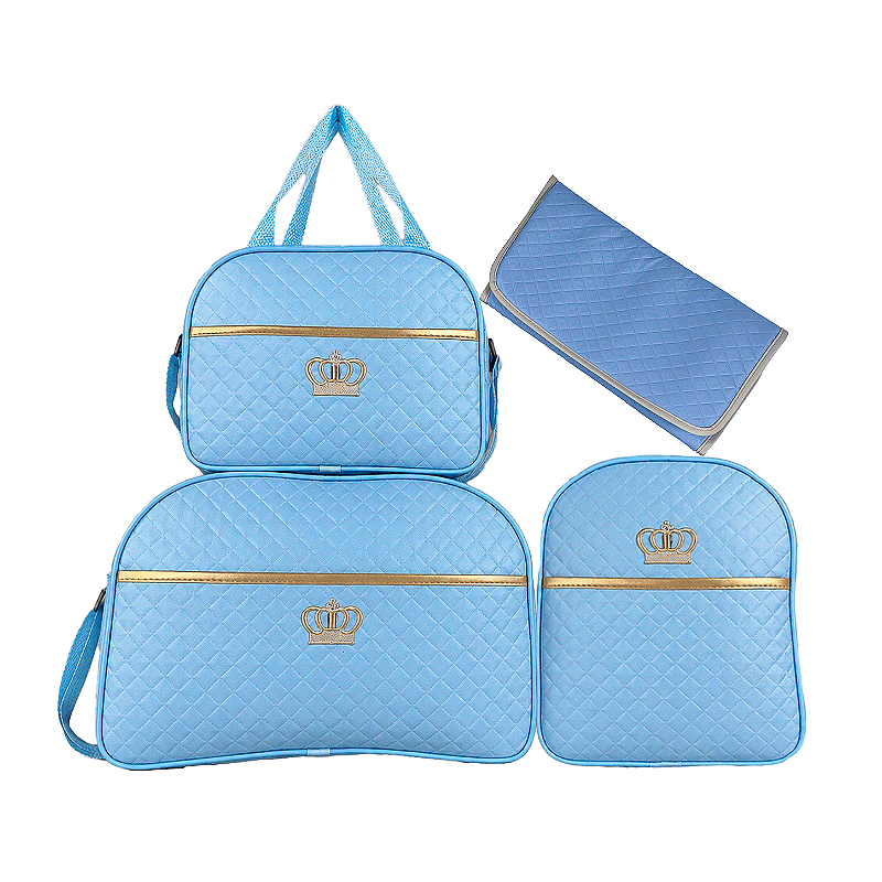 Kit Maternidade 4 Peças – Mala Grande, Mala Média e Mochila e Trocador Azul BB