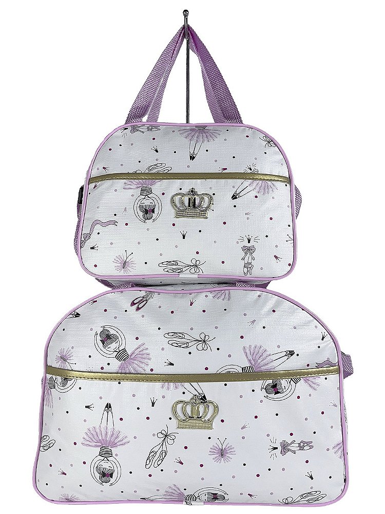 Kit Maternidade 4 Peças – Mala Grande, Mala Média e Mochila e Trocador Bailarina