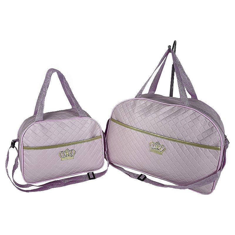 Kit Maternidade 4 Peças – Mala Grande, Mala Média e Mochila e Trocador Rosa BB