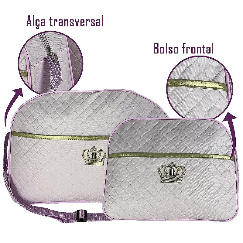Kit Maternidade 4 Peças – Mala Grande, Mala Média e Mochila e Trocador Rosa BB