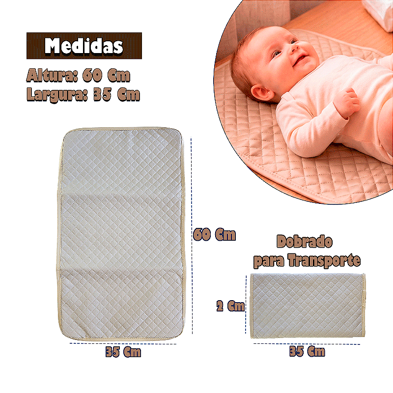 Kit Maternidade 4 Peças – Mala Grande, Mala Média e Mochila e Trocador Bege