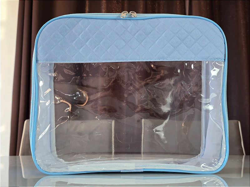 Kit Necessaire Organizadora Transparente P/M/G Azul BB