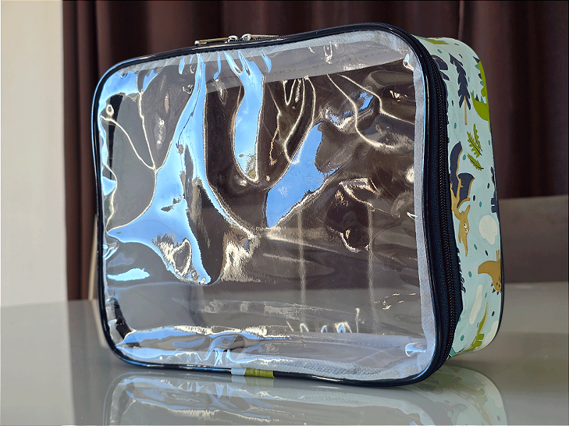 Kit Necessaire Organizadora Transparente P/M/G Dinossauro