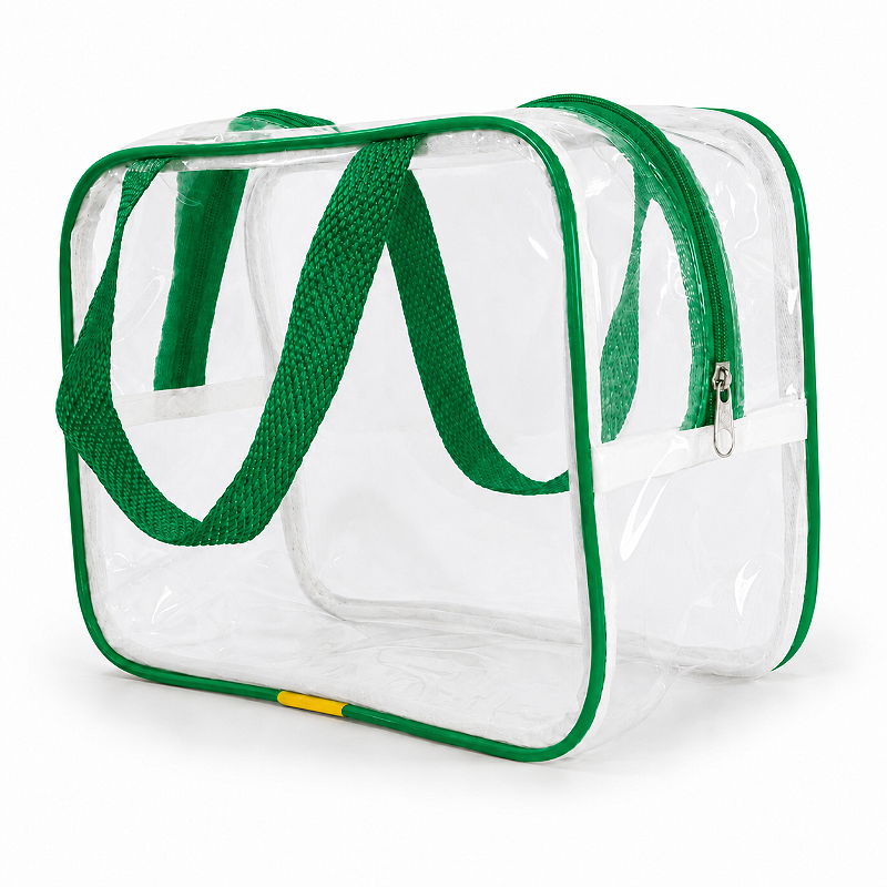 Kit 3 Bolsa Necessaire Transparente Feminina Organizadora - Verde