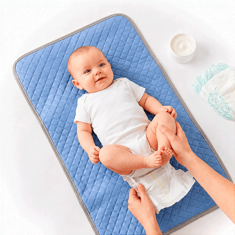 Trocador Portatil Para Bebê Acolchoado impermeável Dobravél - Azul BB