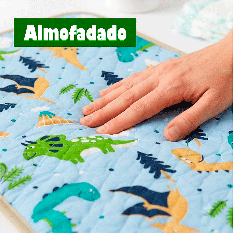 Trocador Portatil Para Bebê Acolchoado impermeável Dobravél - Dinossauro