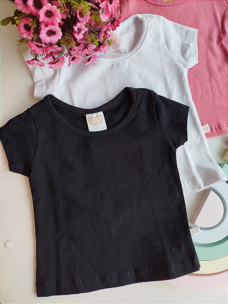 BLUSA HAVE FUN BASICA MANGA CURTA PRETA 28271