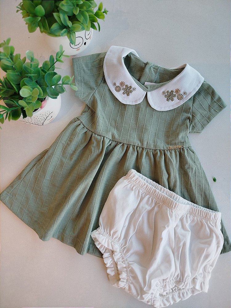 VESTIDO HAVE FUN LITTLE FLOWER COM TAPA FRALDA 30613