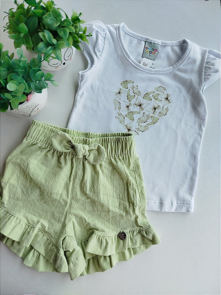 CONJUNTO HAVE FUN BUTTERFLY BRANCO COTTON 30453