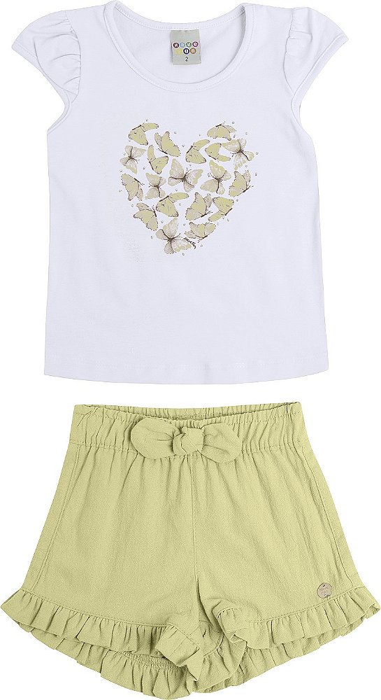 CONJUNTO HAVE FUN BUTTERFLY BRANCO COTTON 30453