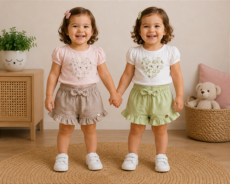 CONJUNTO HAVE FUN BUTTERFLY BRANCO COTTON 30453
