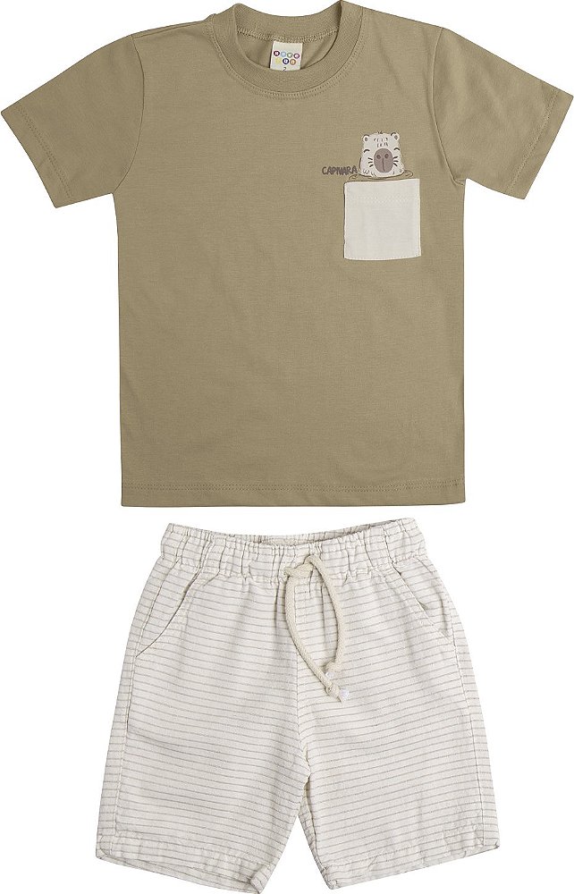CONJUNTO HAVE FUN CAPIVARA BEGE 30500