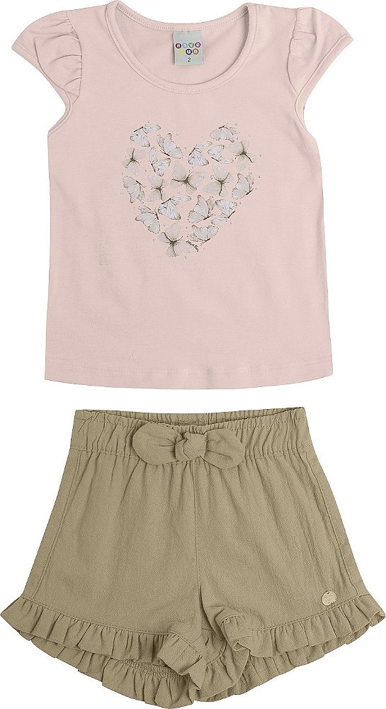 CONJUNTO HAVE FUN BUTTERFLY ROSA COTTON 30453