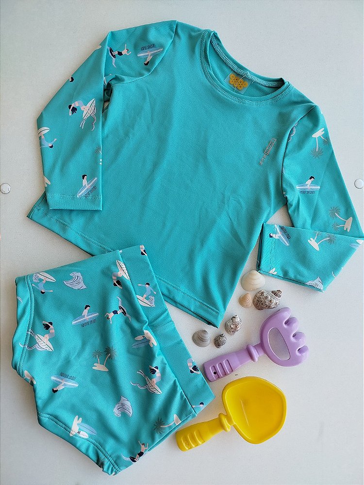 CONJUNTO HAVE FUN SURF AZUL PROTEÇÃO UV 30607