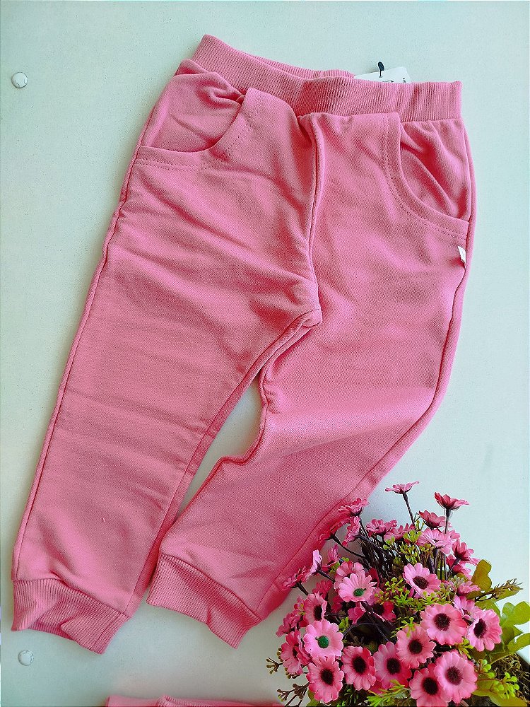 CALCA HAVE FUN BASICA MOLETOM SEM FELPA ROSA 28282