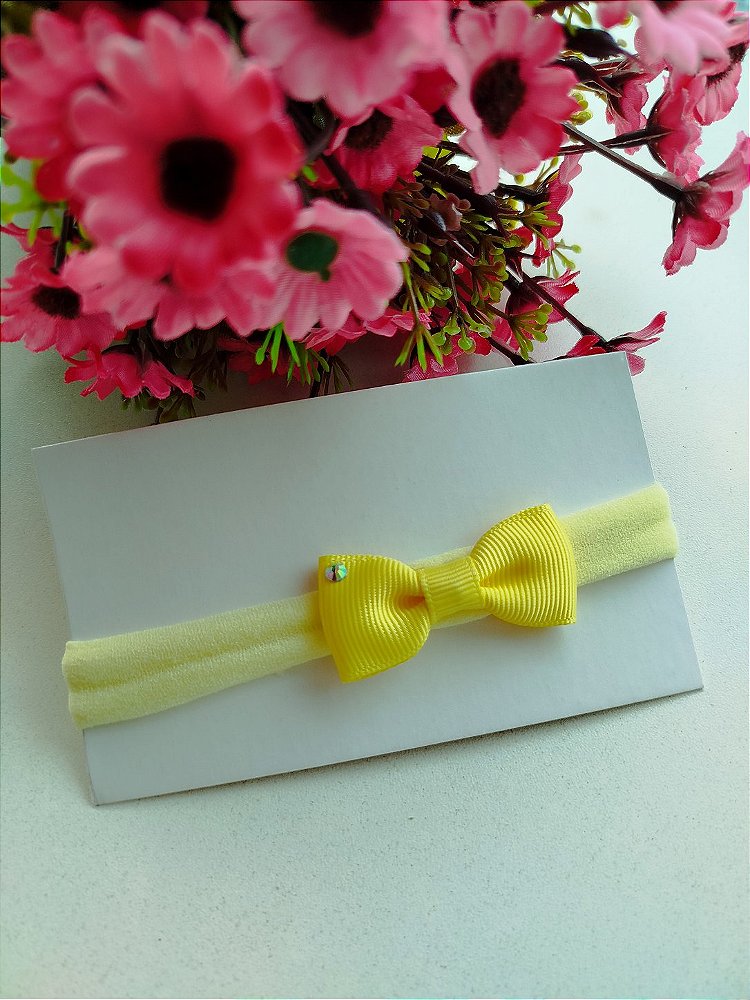 FAIXA PARA BEBE LAÇO GRAVATINHA COM STRASS TAM. P
