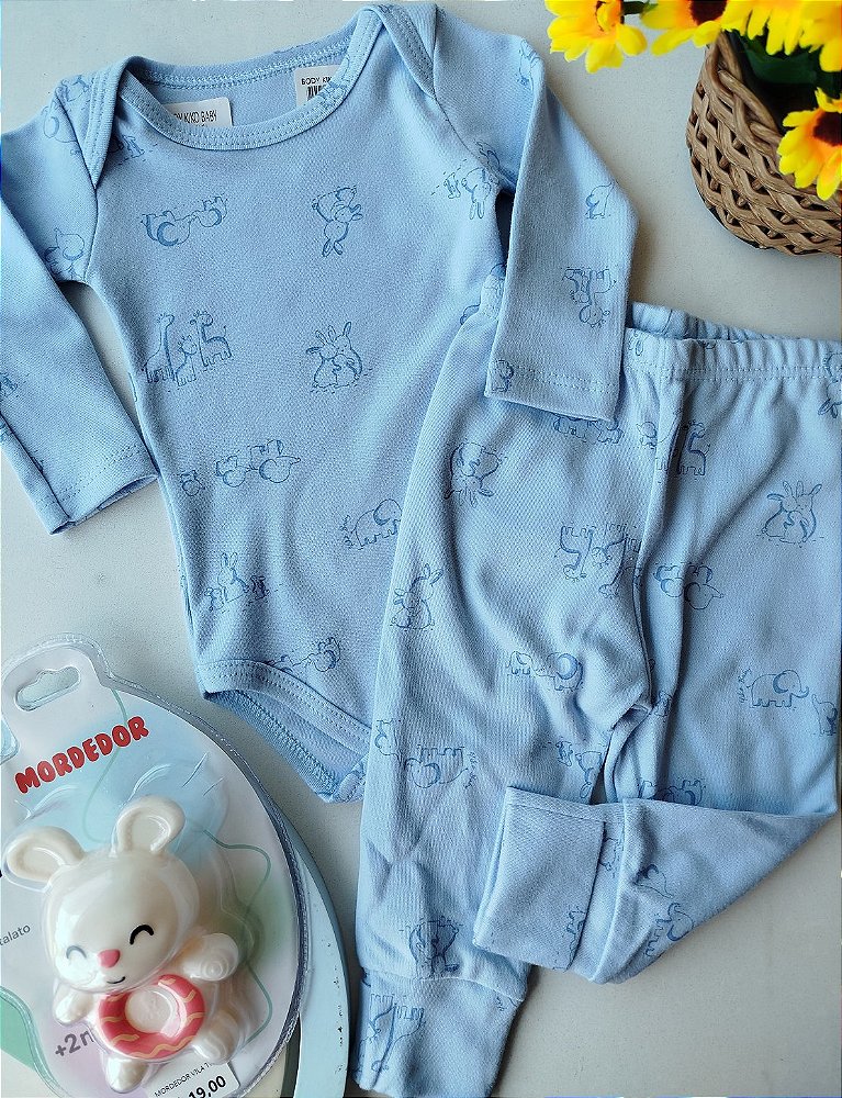 CONJUNTO KIKO BABY BODY LONGO E CALÇA VIRA PÉ 15029A