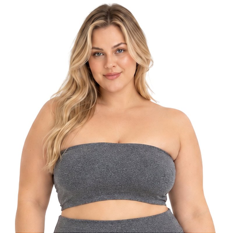 Top Tomara que Caia Plus Size Faixa Sem Bojo com Elástico Confortável 3035A