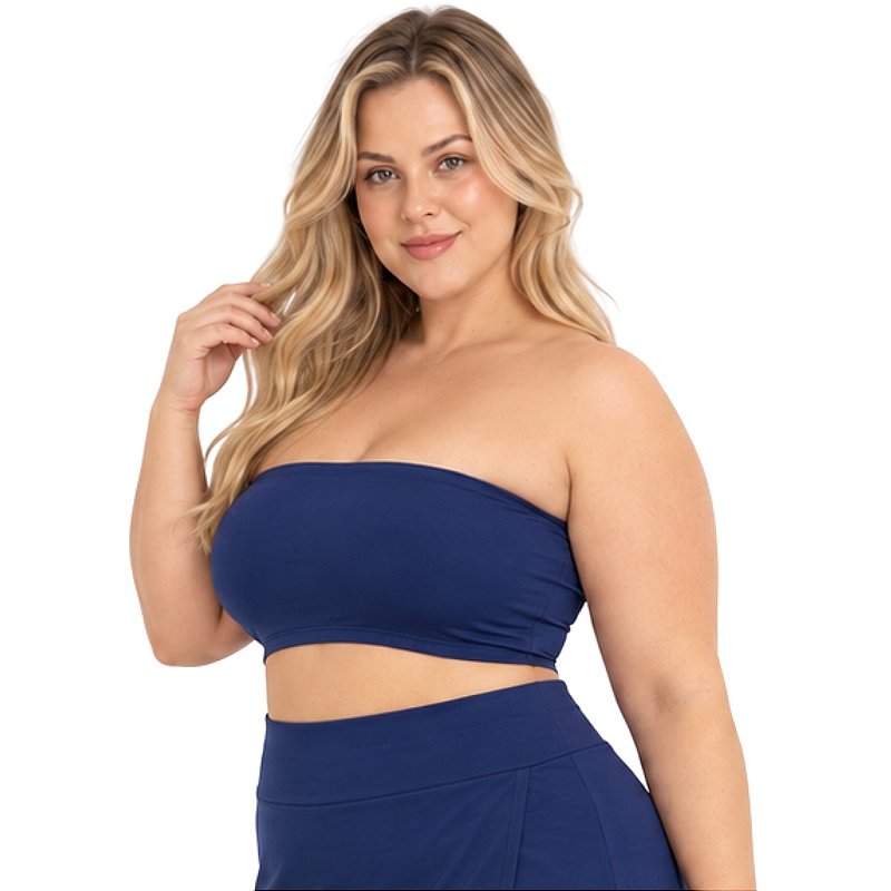 Top Tomara que Caia Plus Size Faixa Sem Bojo com Elástico Confortável 3035A