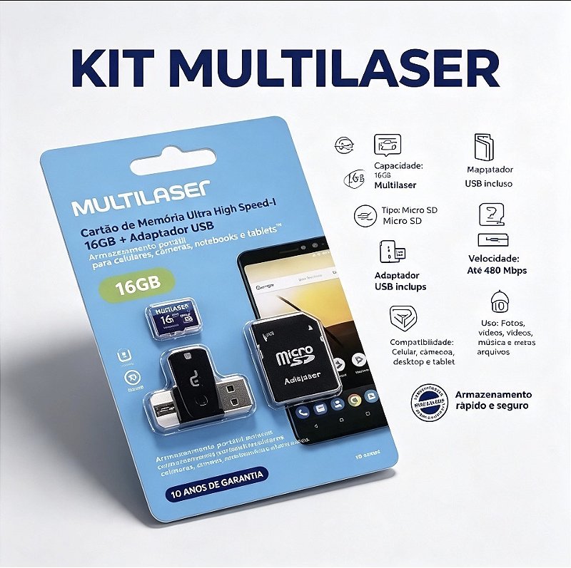 ADPTADOR MULTILASER 4/1 16GB