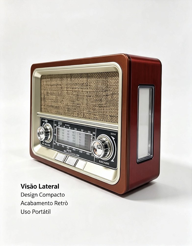 RADIO RETRO AM/FM/USB/AUX/PAINEL SOLAR REF K103S