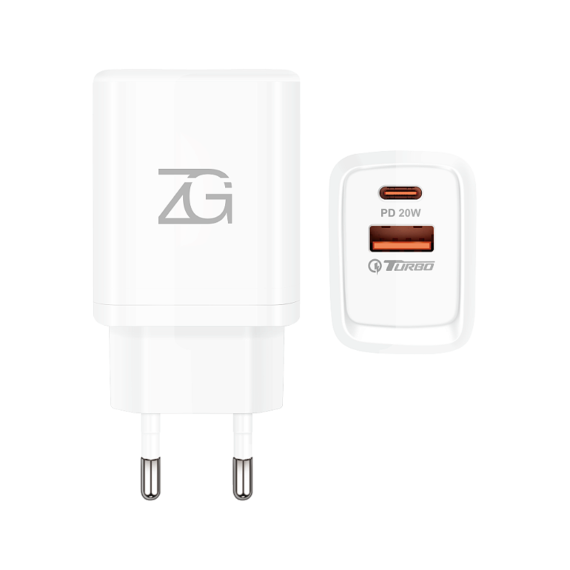 Carregador Power Turbo - Entrada USB e Type-C 20w