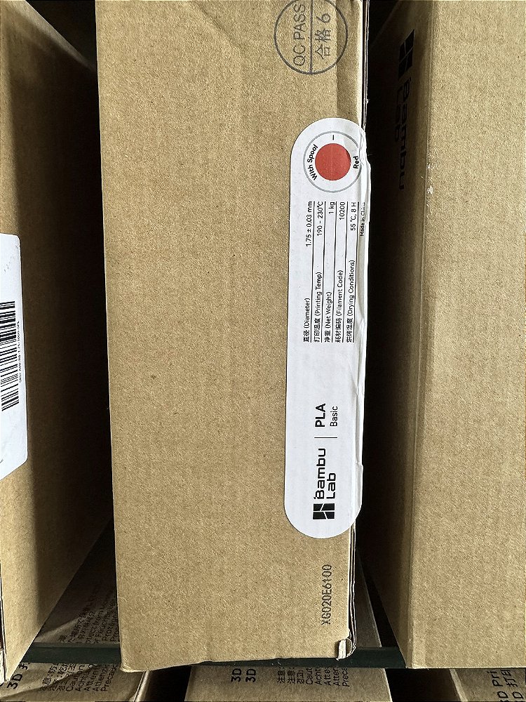 FILAMENTO BAMBU LAB PLA BASIC 1KG VERMELHO