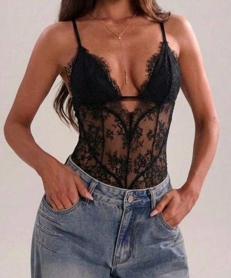Body em renda - Preto Tam. P