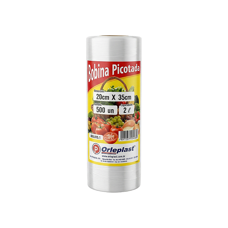 Bobina Picotada 1L 16x30cm C/500 | Orleplast
