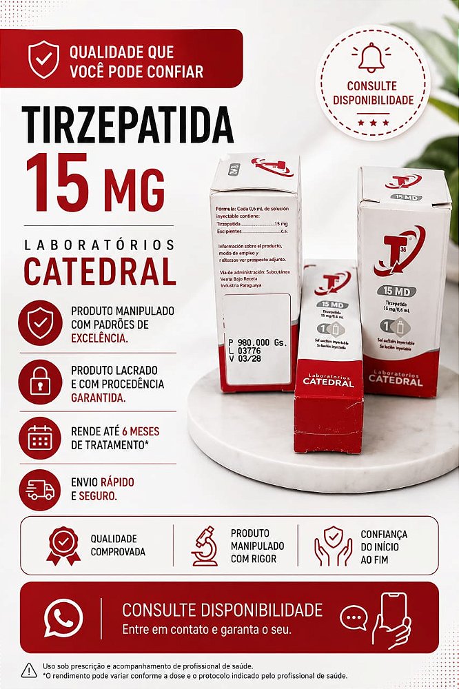 Tirzepatida 15mg Laboratórios Catedral T36