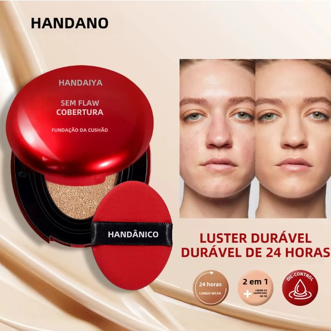 Base de almofada de ar coreana-corretivo hidratante natural leve clareamento controle de óleo base de maquiagem de longa duração feminina