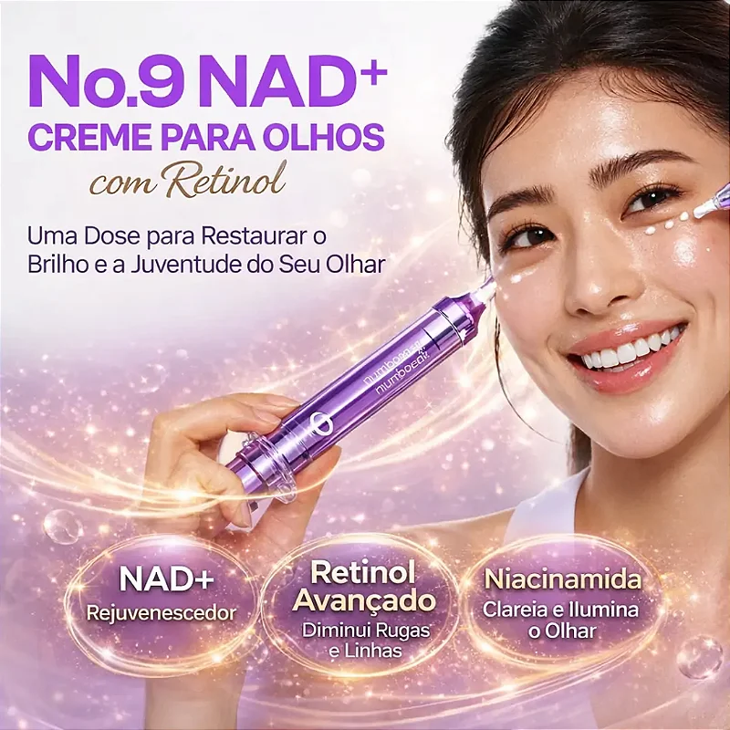 Creme Anti-Rugas Numbuzin 9+ NAD+ Retinol Volumetox Efeito Lifting Para Linhas de Expressão e Olhos