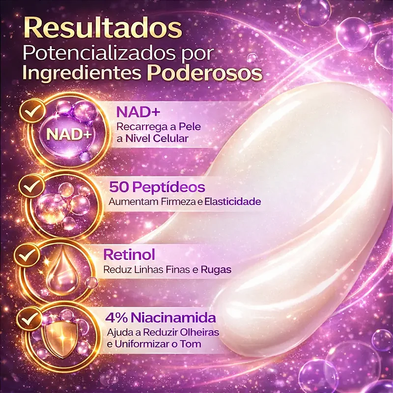 Creme Anti-Rugas Numbuzin 9+ NAD+ Retinol Volumetox Efeito Lifting Para Linhas de Expressão e Olhos