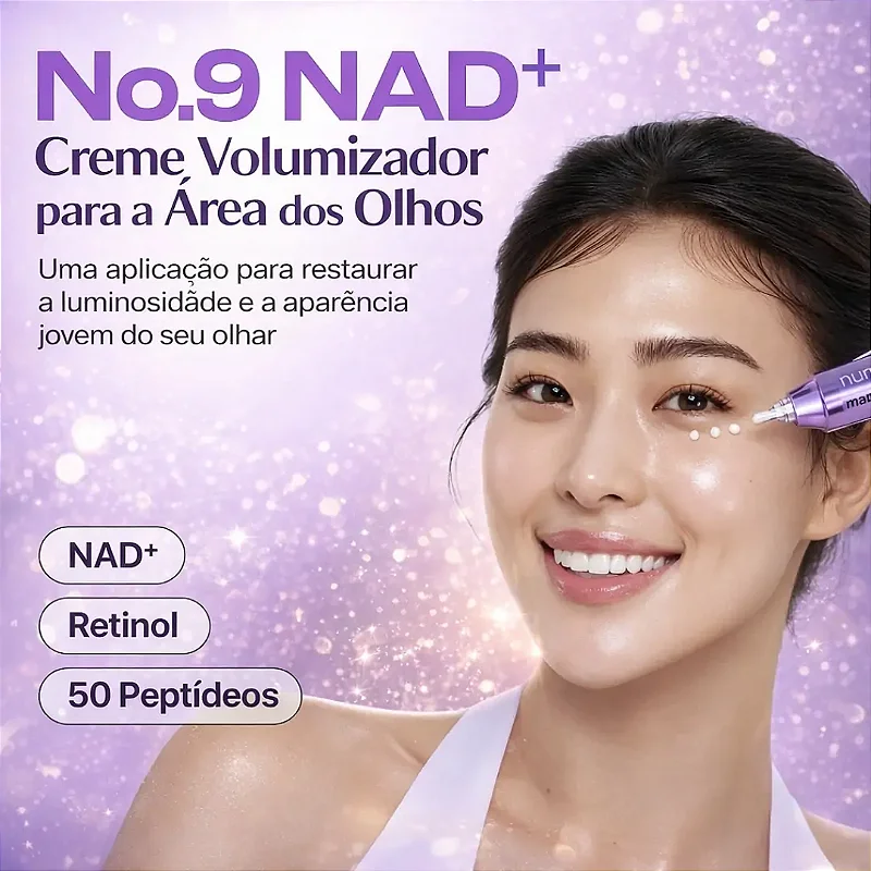 Creme Anti-Rugas Numbuzin 9+ NAD+ Retinol Volumetox Efeito Lifting Para Linhas de Expressão e Olhos