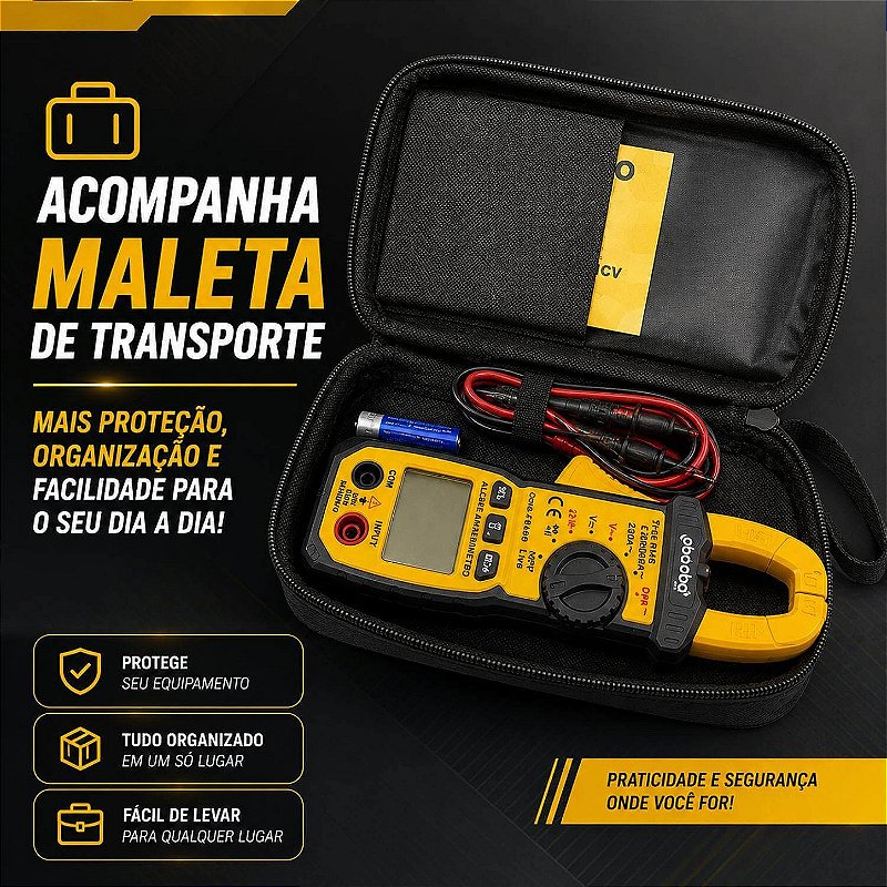 Alicate Amperímetro Digital True RMS 600A NCV Automático