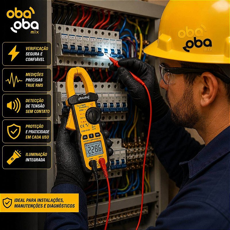 Alicate Amperímetro Digital True RMS 600A NCV Automático