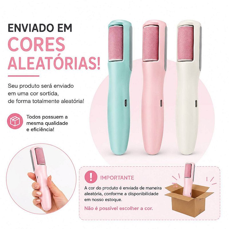 Lixa Elétrica para Pés Recarregável USB-C Removedor de Calos