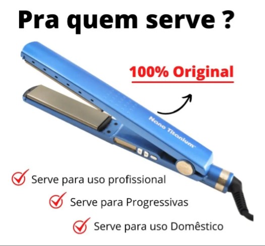 Prancha Chapinha Nano Titanium Bivolt 230°C Digital