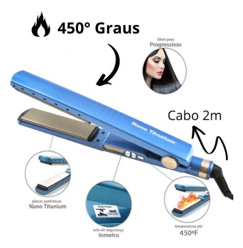 Prancha Chapinha Nano Titanium Bivolt 230°C Digital
