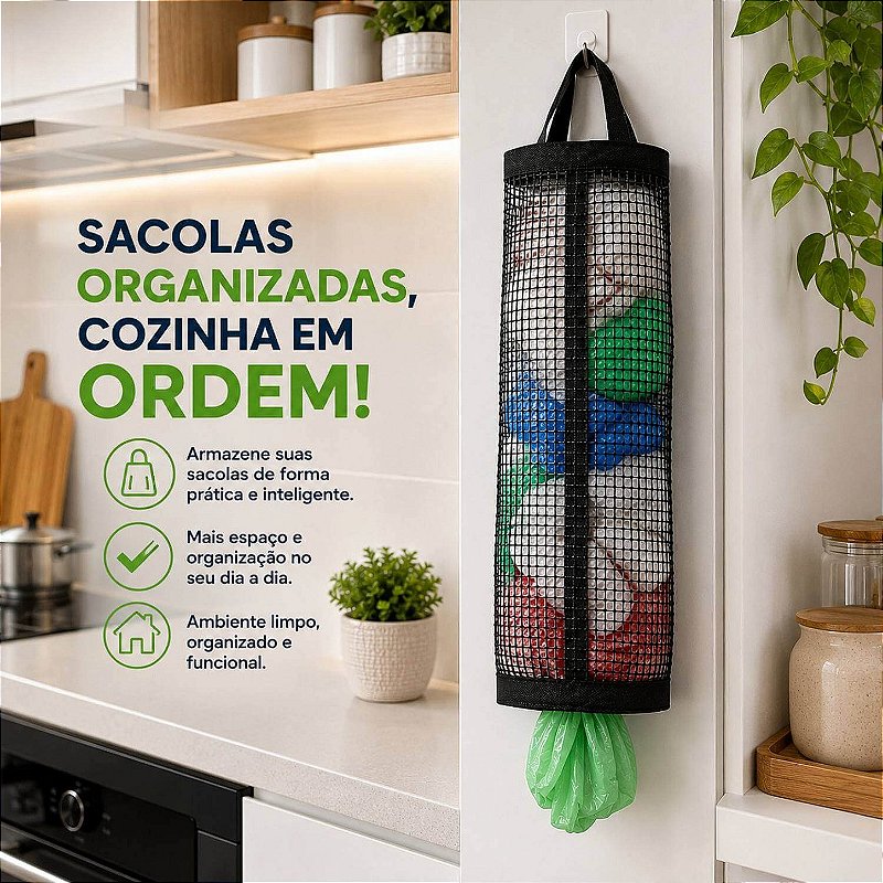 Organizador Pendurável para Sacolas Plásticas 37x15 cm