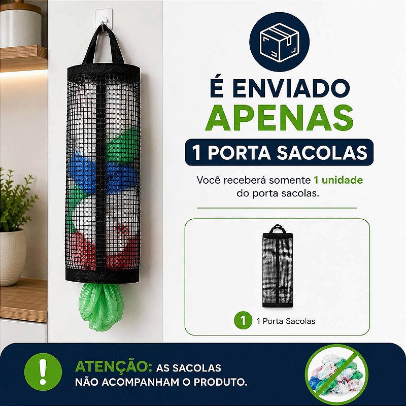 Organizador Pendurável para Sacolas Plásticas 37x15 cm