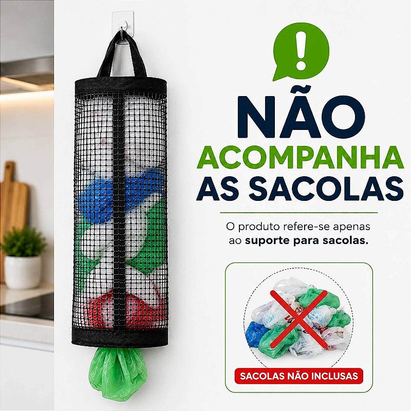 Organizador Pendurável para Sacolas Plásticas 37x15 cm