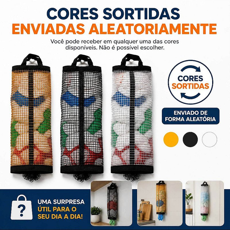 Organizador Pendurável para Sacolas Plásticas 37x15 cm