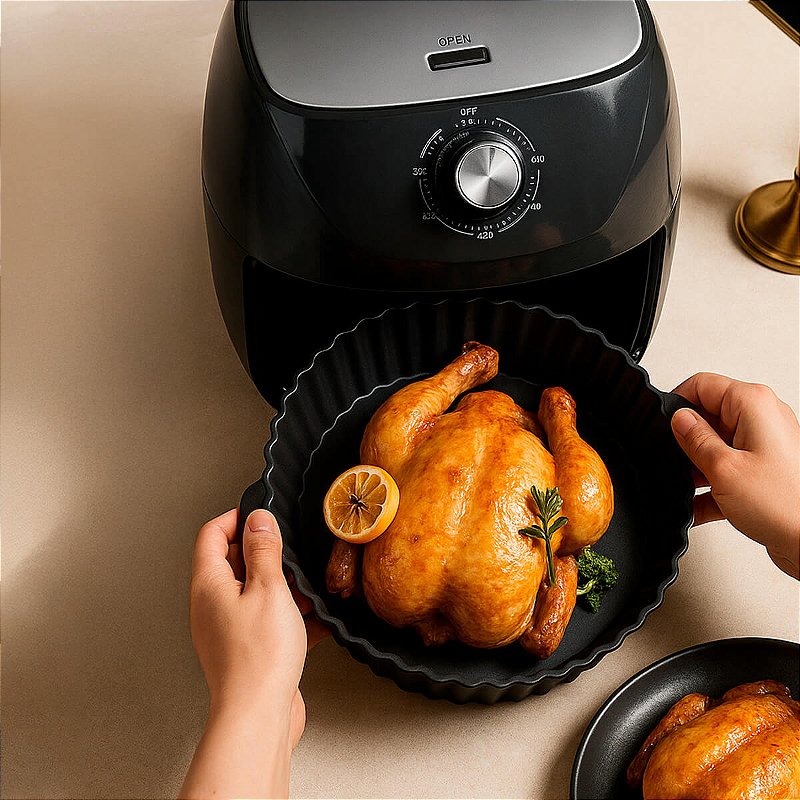 Forma de Silicone para Air Fryer 20 cm Reutilizável