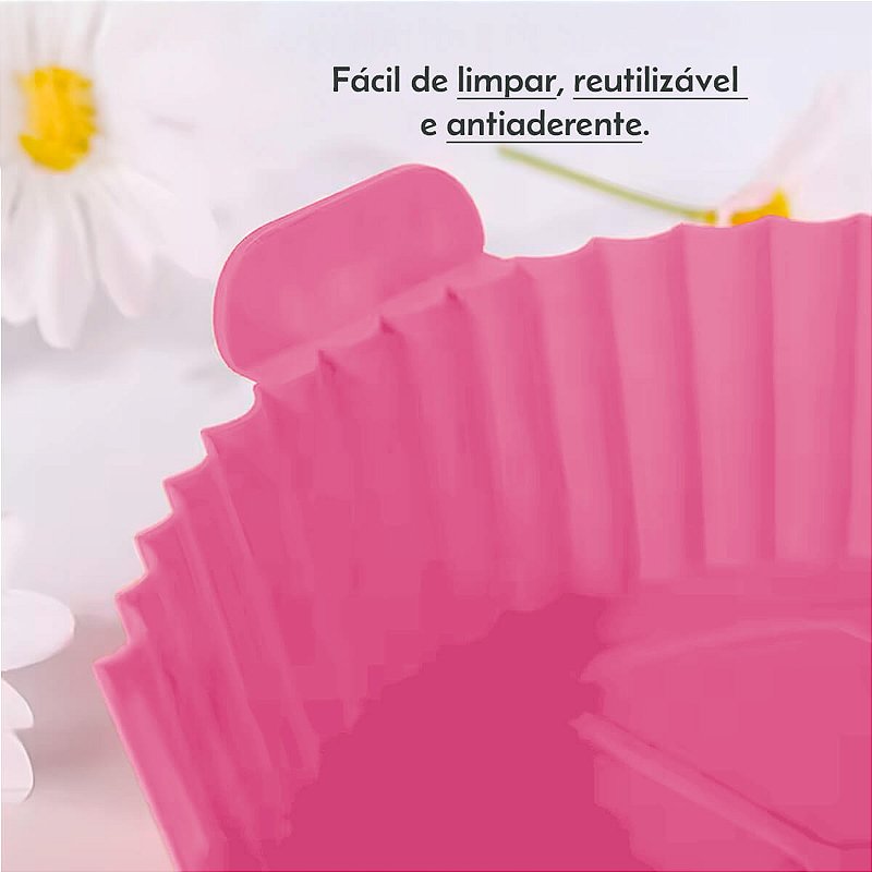 Forma de Silicone para Air Fryer 20 cm Reutilizável