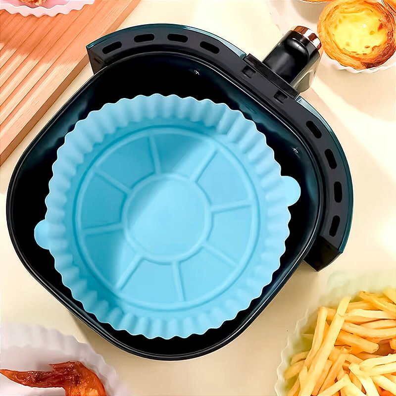 Forma de Silicone para Air Fryer 20 cm Reutilizável