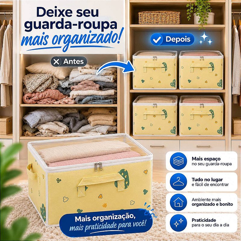 Organizador para Edredons com Visor 60x40x30 cm