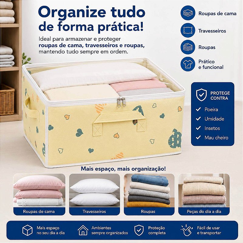 Organizador para Edredons com Visor 60x40x30 cm